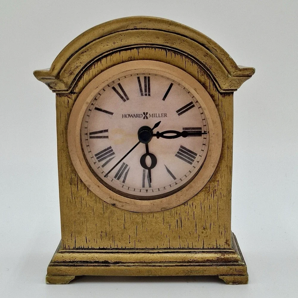 Lot of 2 Howard Miller C06450 Mantel Desk Clocks Decor Only Parts Repair
